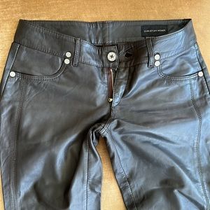 Glove softest leather Pants Jeans style Zippers ankles42 size Low rise. Designer